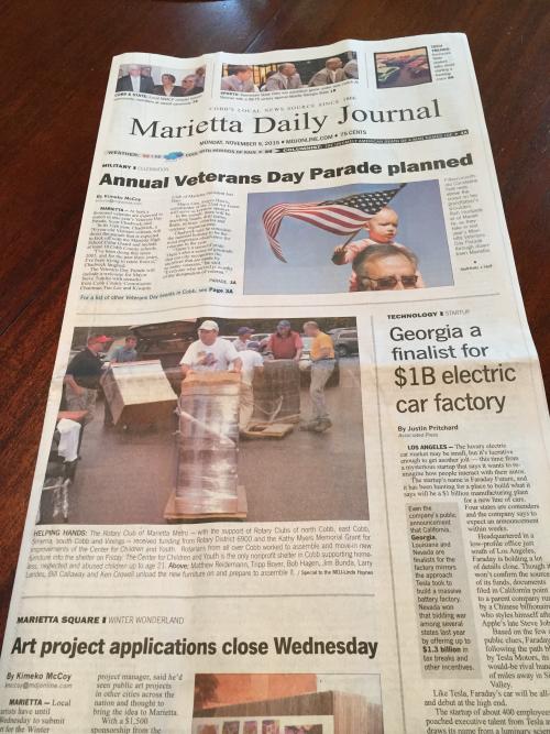 MDJ front page photo of Rotary project benefitting CCYA.JPG